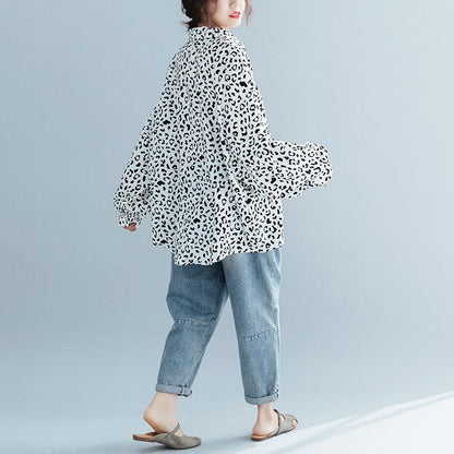Buddha Trends One Size / Black and White Black and White Leopard Print Blouse