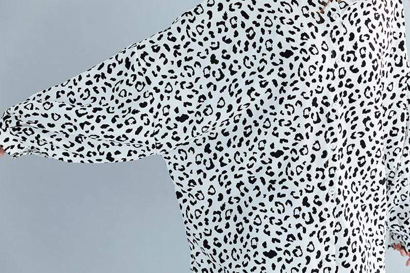 Black and White Leopard Print Blouse