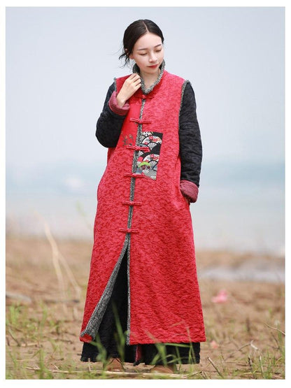 Mantel Tanpa Lengan Tradisional Cina