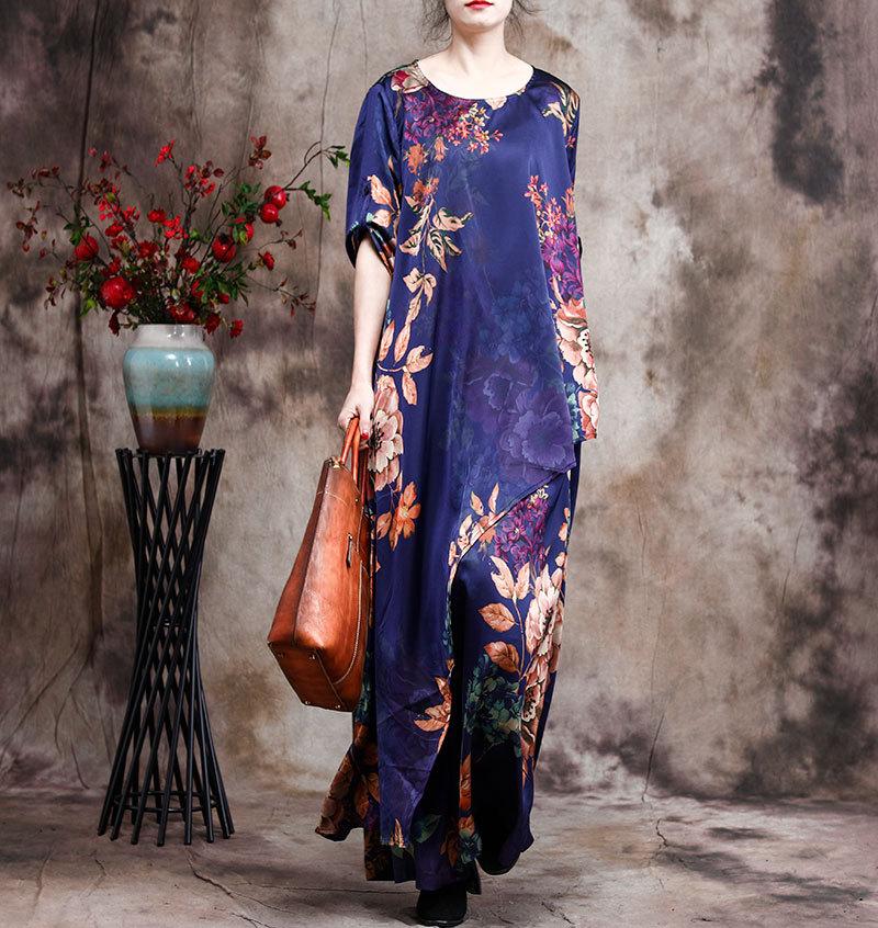 Buddha Trends OOTD 2 Piece Set - Floral Oversized Tunic with Palazzo Pants