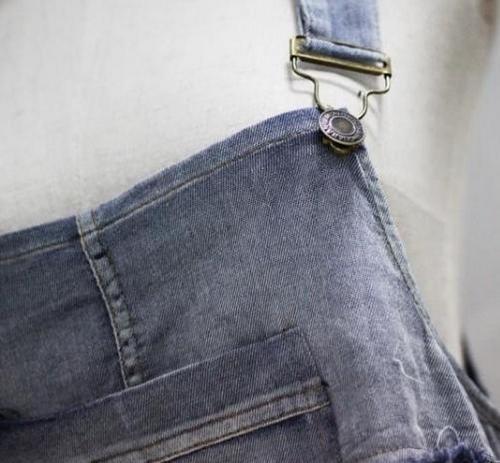Чорно-синій довгий джинсовий комбінезон - - Buddha Trends