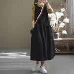 Buddha Trends overall dress Black / L Anita Vintage Overall Dress