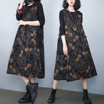 Boeddha Trends oorhoofse rok Swart / Een grootte / Sjina Hooded Floral Overall Dress