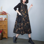 Boeddha Trends oorhoofse rok Swart / Een grootte / Sjina Hooded Floral Overall Dress