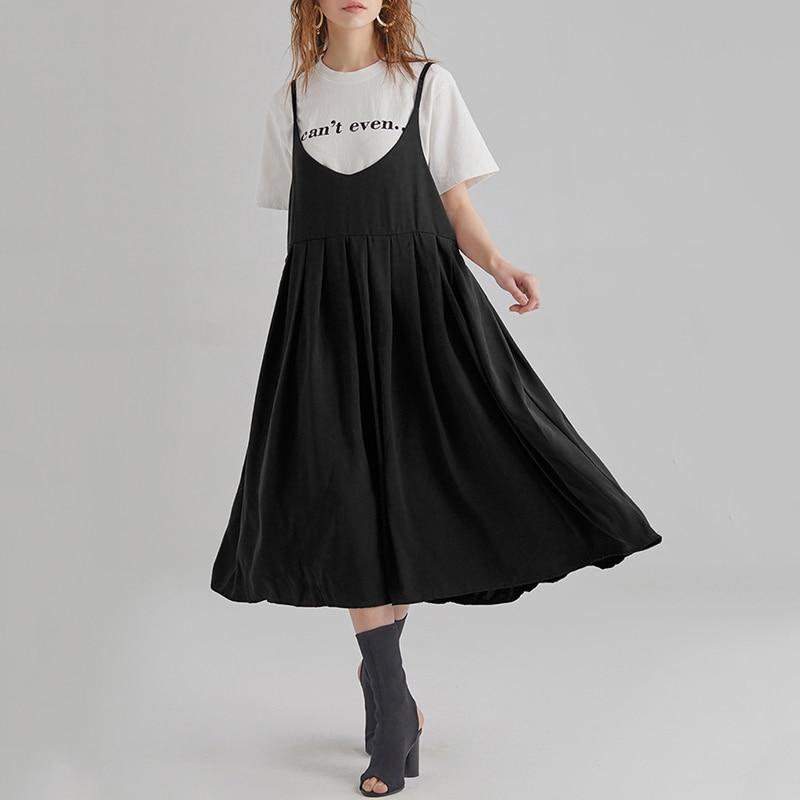 Buddha Trends overall dress Black / XXL Soak Up The Sun Cotton Overall Dress Midi