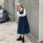 Buddha Trends overall dress blue / S Made It Work Vintage Overall Dress