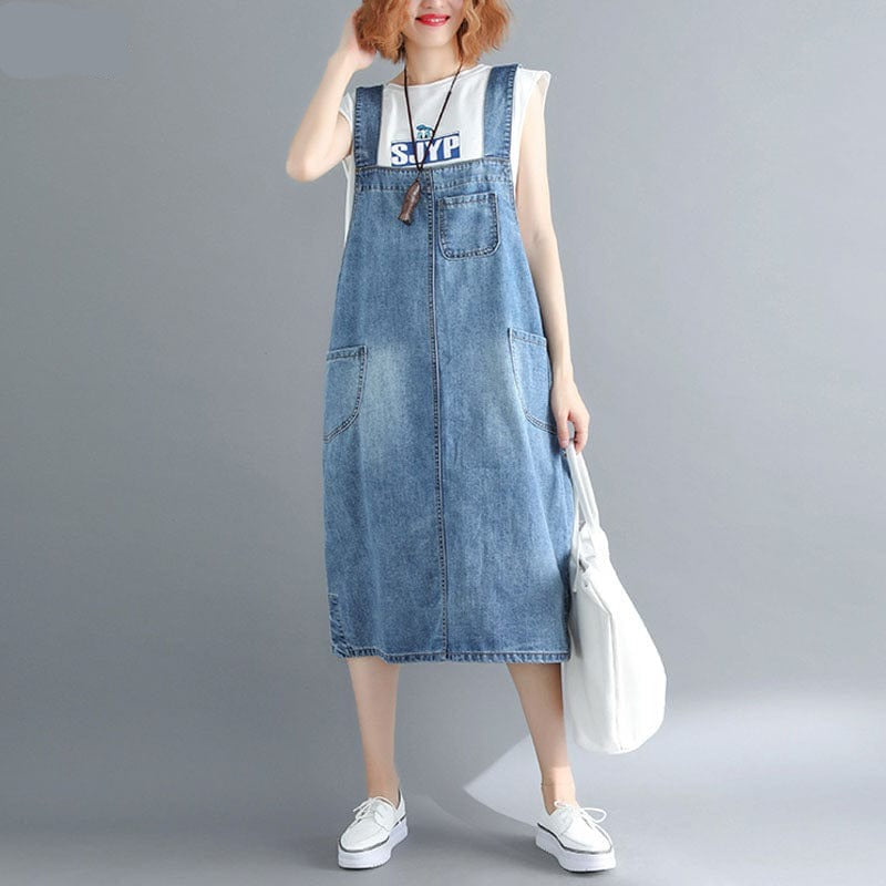 Buddha Trends overall dress Casual Vibes Midi Overall Dress