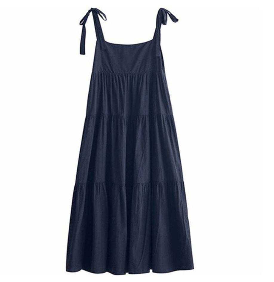 Buddha Trends overall dress Navy Blue / M Belle et Coquette Plus Size Overall Dress