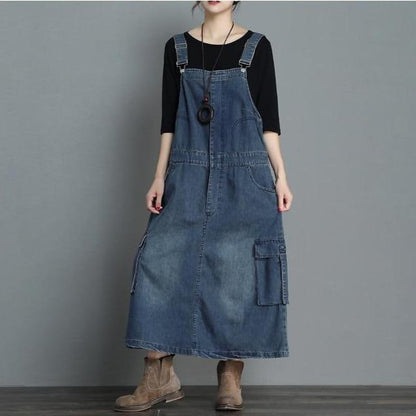 Buddha Trends Overall Kleid On Time Denim Overall Kleid