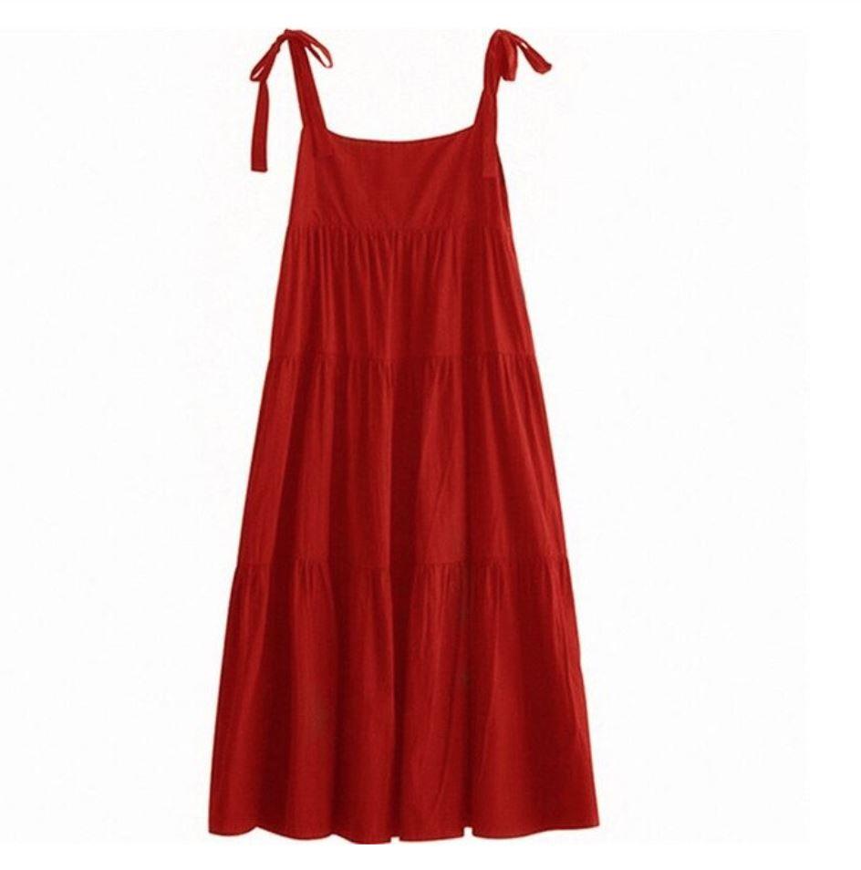 Buddha Trends overall dress Red / M Belle et Coquette Plus Size Overall Dress