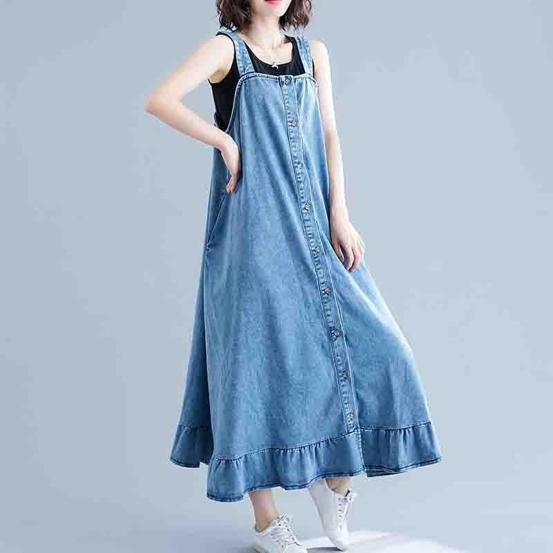 Buddha Trends overall dress Too Relaxed Denim Overall Dress