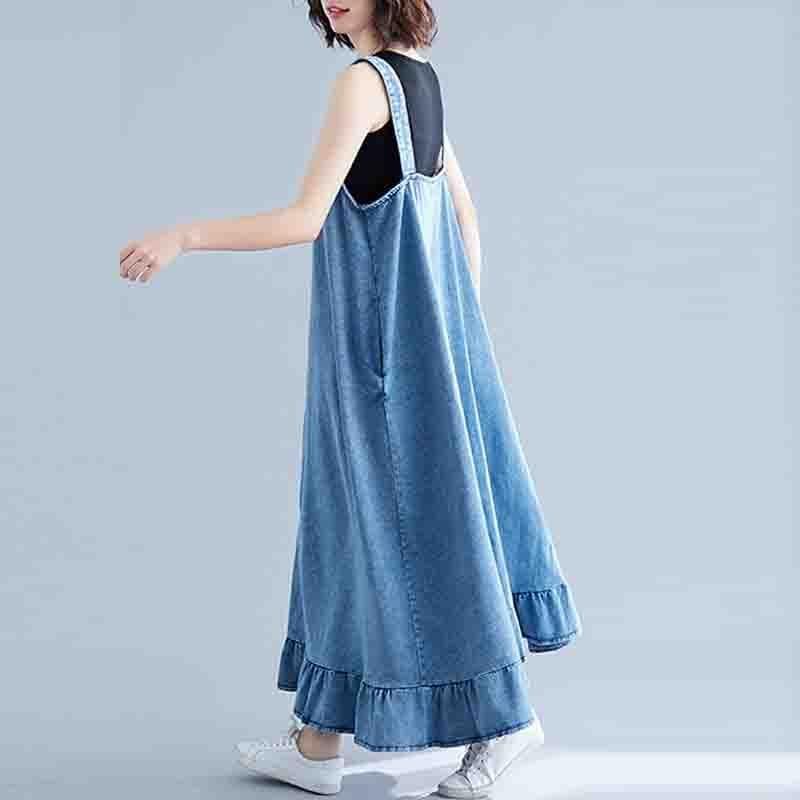 Buddha Trends overall dress Too Relaxed Denim Overall Dress