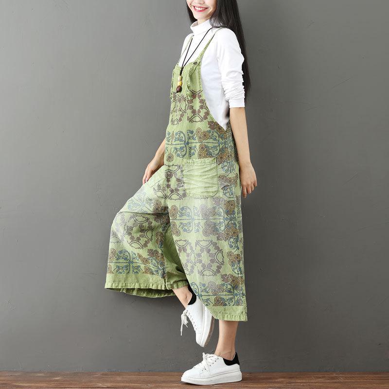 Buddha Trends Overall Stardust Tribe Print Leveä jalka Overall