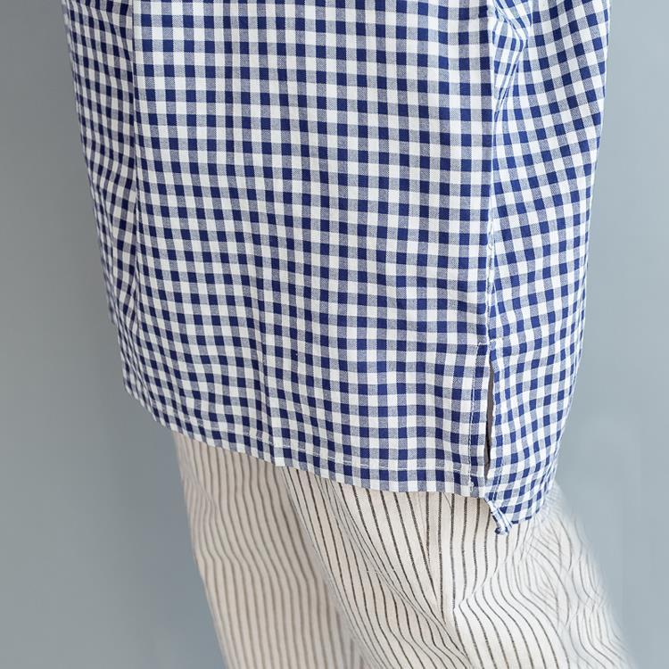 Oversized Blue Plaid Shirt With Pockets – Buddhatrends