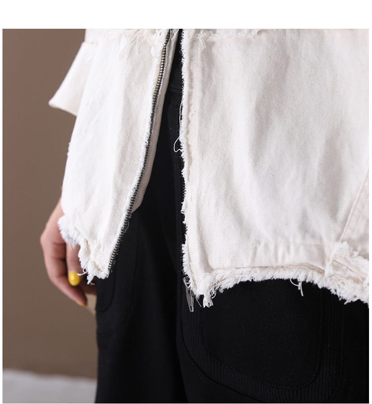 Xhaketë xhins tepër të përmasave Buddha Trends me kapuç