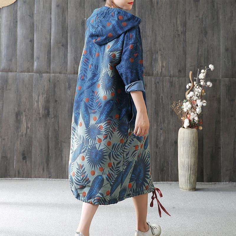 Βούδα Trends Υπερμεγέθη με κουκούλα τζιν παλτό