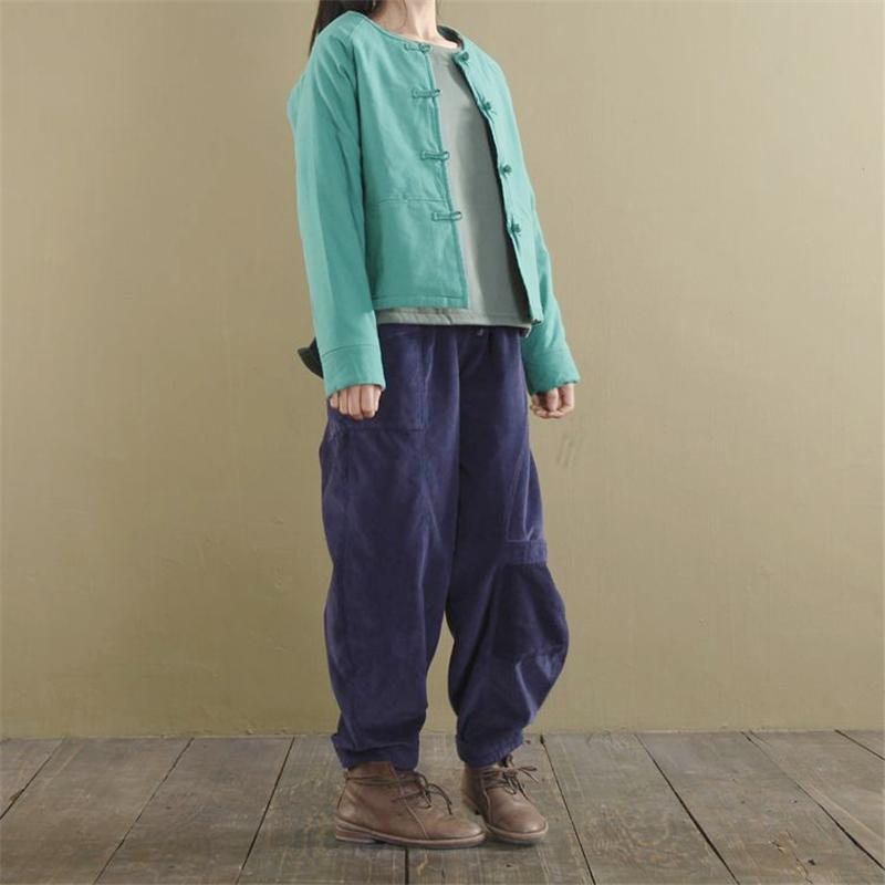 Buddha Trends Pants Loose Corduroy Pants With Pockets