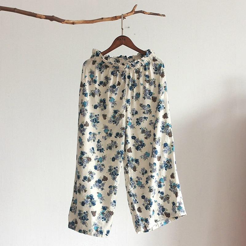 Buddha Trends Periwinkle Floral High Waist Palazzo Pants