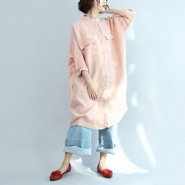 Buddha Trends Pink / L Rosa übergroße Bluse