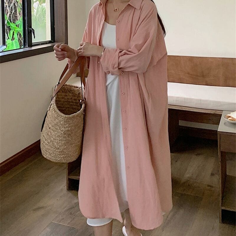 Buddha Trends Pink / S Plus Size Loose Shirt φόρεμα