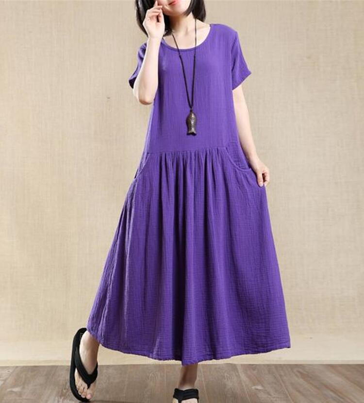 Buddha Trends Purple / S Love Poem Short Sleeve Midi Dress