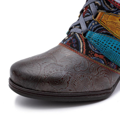 حذاء قوس قزح بوهو هيبي بكعب منخفض للكاحل