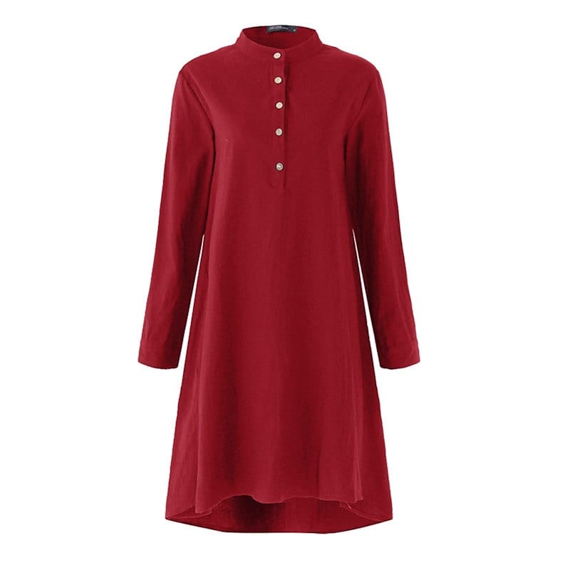 Buddha Trends Red / M Plus Size Oversized Blouse