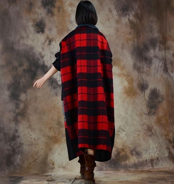 Lattice Plus Size Wool Coat | Nirvana