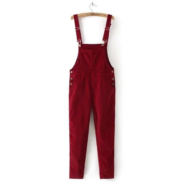 Buddha Trends Red / S Corduroy 90s Overalls