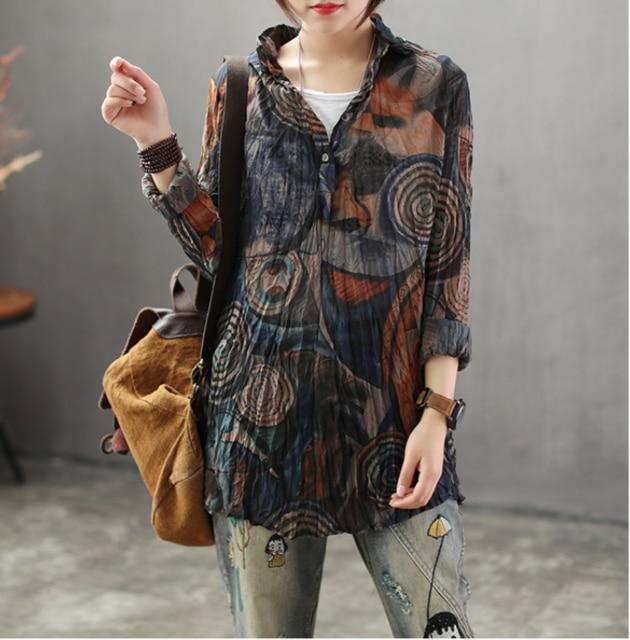 Buddha Trends Retro Abstract Blouse