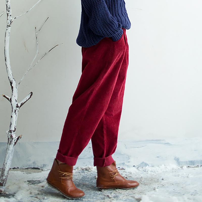Вельветовые свободные брюки в стиле ретро Buddha Trends