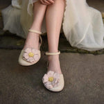 Buddha Trends retro květinové kožené boty