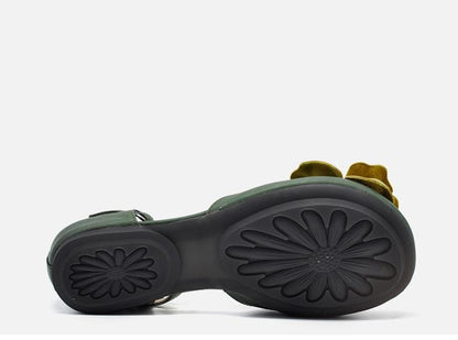 Sapatos de couro floral retrô Buddha Trends