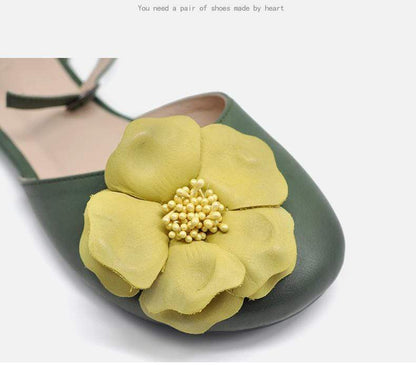 Buddha Trends Ρετρό Floral δερμάτινα παπούτσια