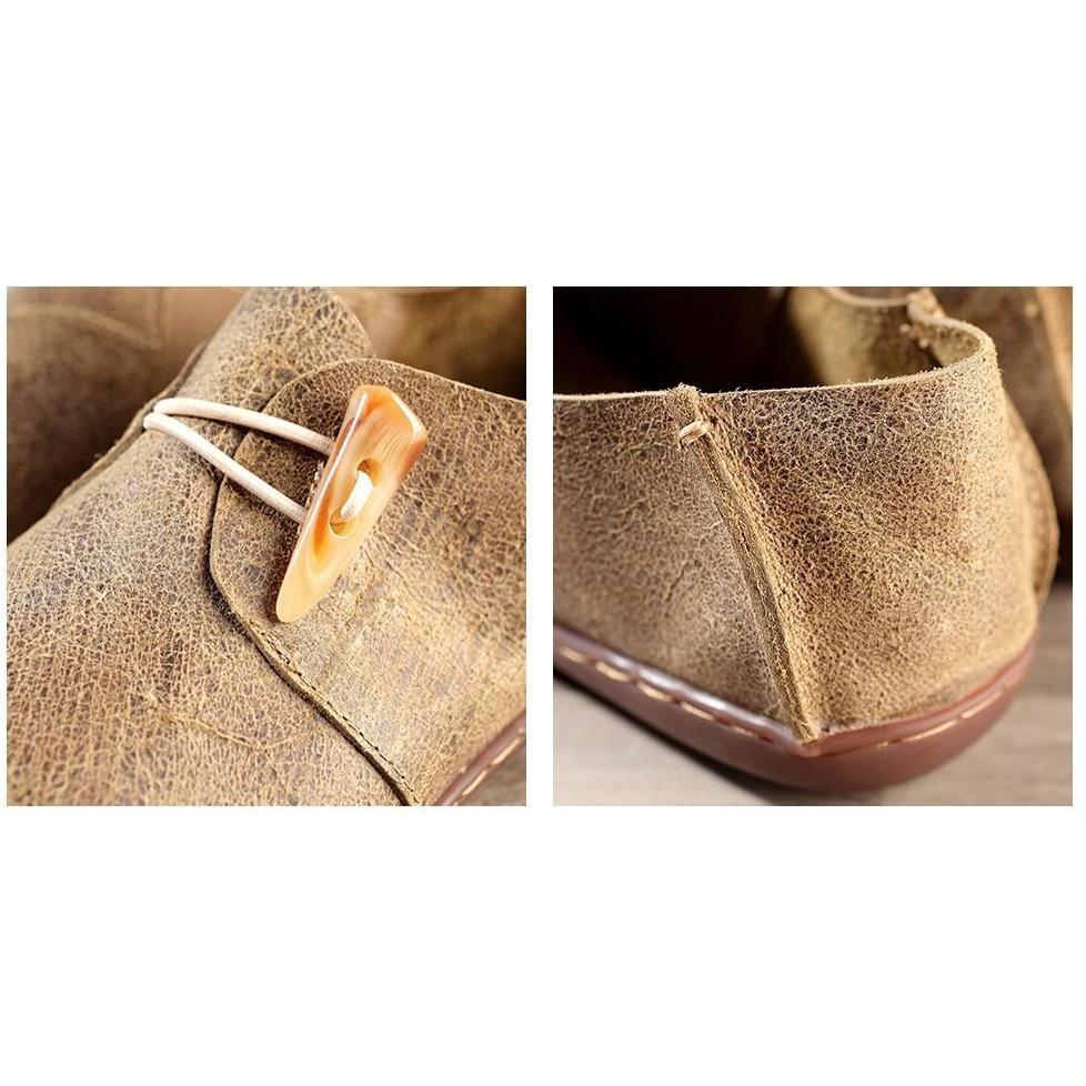Buddha Trends Retro Horn Handmade Leather Shoes