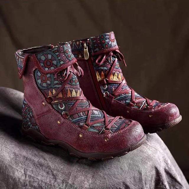 Buddha Trends Rose Red / 38 Willow Boho Hippie Sneaker Boots