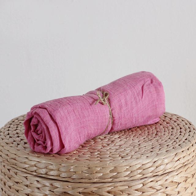 Bufanda de algodón de color puro de Buddha Trends Rose red / talla única