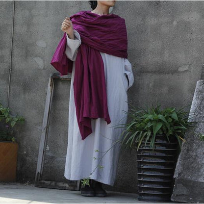 Buddha Trends Scarf Purple Oversized Long Cotton Scarf