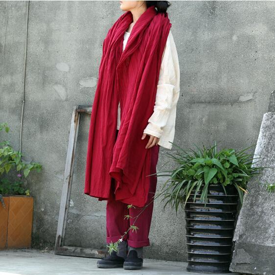 Buddha Trends Scarf Wine Red Oversized Long Cotton Scarf