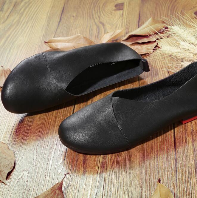 Sapatos de tendências Buda preto / 4 sapatos baixos de couro do oeste selvagem