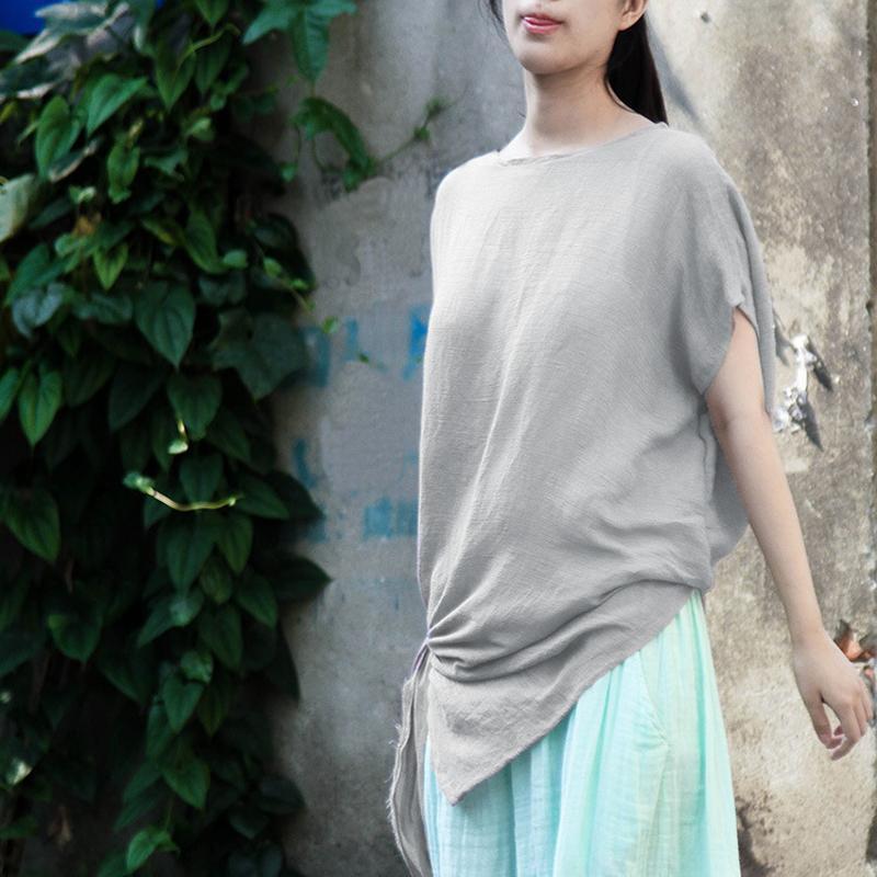 Tunique longue en coton à manches courtes Buddha Trends | Lotus
