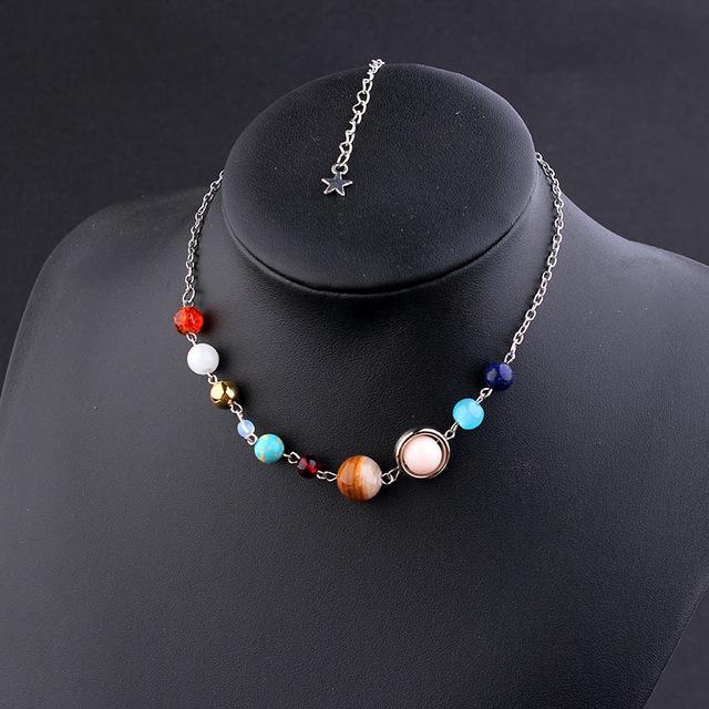 Buddha Trends Silver Color Planet Galaxy Necklace