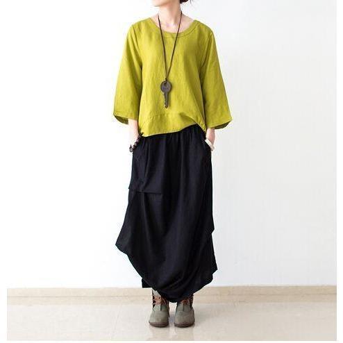 Buddha Trends Skirts Black / One Size Irregular Cut Retro Maxi Skirt