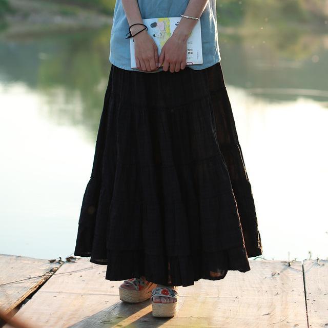 Buddha Trends Skirts black / One Size Peaceful Heart Maxi Skirt