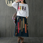 Buddha Trends Gonne Blue / L Franfreluche Patchwork Denim Skirt