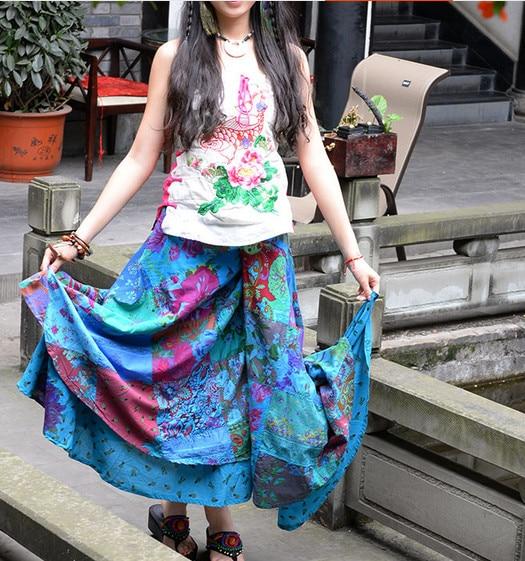 Floral Patchwork Hippie Skirt
