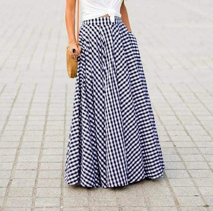 Buddha Trends Spódnice Crystal Elegancka spódnica Maxi w kratę