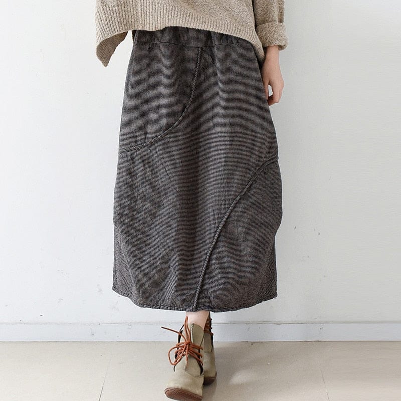 Buddha Trends Skirts Dark Grey / One Size Vintage Saïa Empire Maxi Skirt