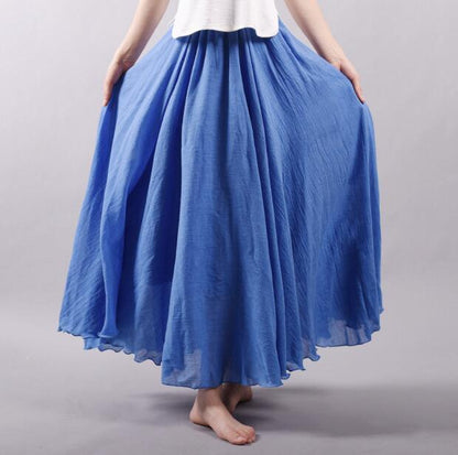 ブッダトレンド スカート ライトブルー/M ふわりとフリーなシフォンマキシスカート
