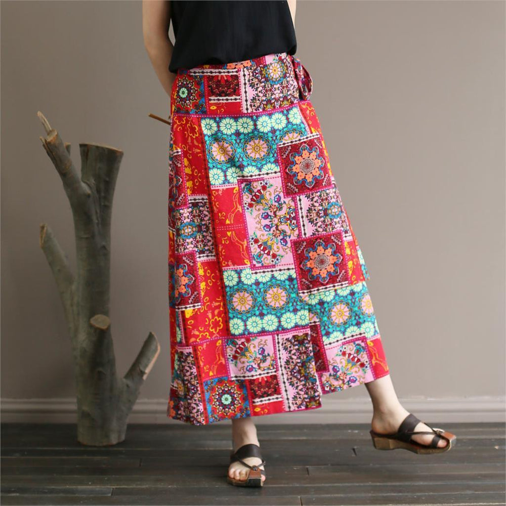 Buddha Trends Skirts National Style Colorful Retro Skirts